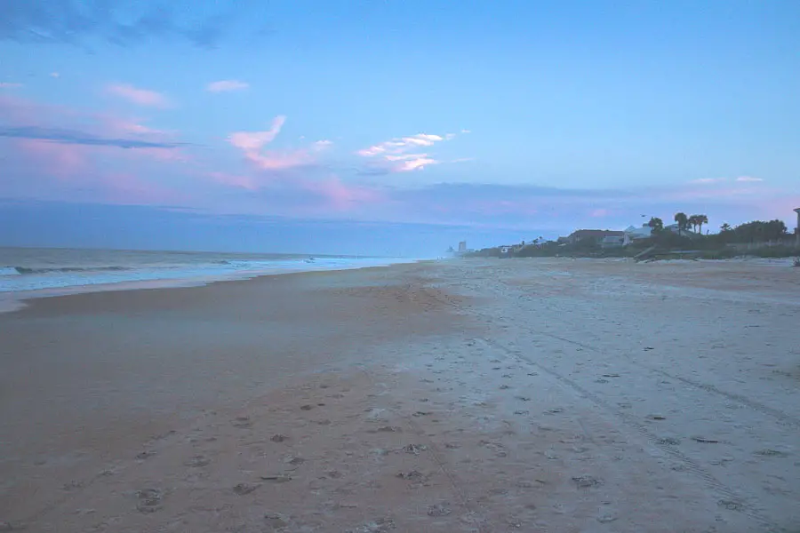 The serene sunset welcoming visitors to Ormond Beach, marking the beginning of an unforgettable journey.